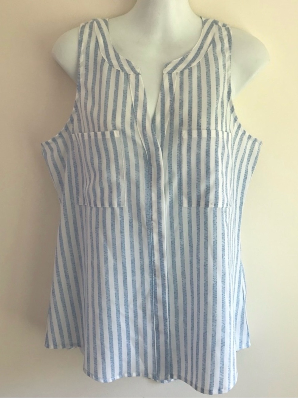 Sanctuary Blue White Striped Sleeveless Blouse Small Beach Summer Top - Picture 2 of 12